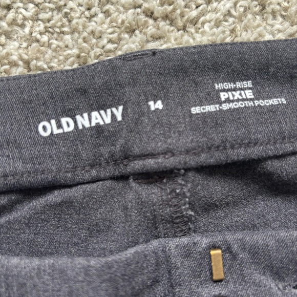 Old Navy High-Waist Pixie Skinny Ankle Pant Dark Heathered Gray 14 Office Work - Picture 7 of 11